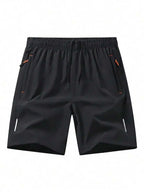 3 Pcs Mens Summer Drawstring Sports Shorts With Zipper Pockets Breathable Quick Dry For Running Hiking