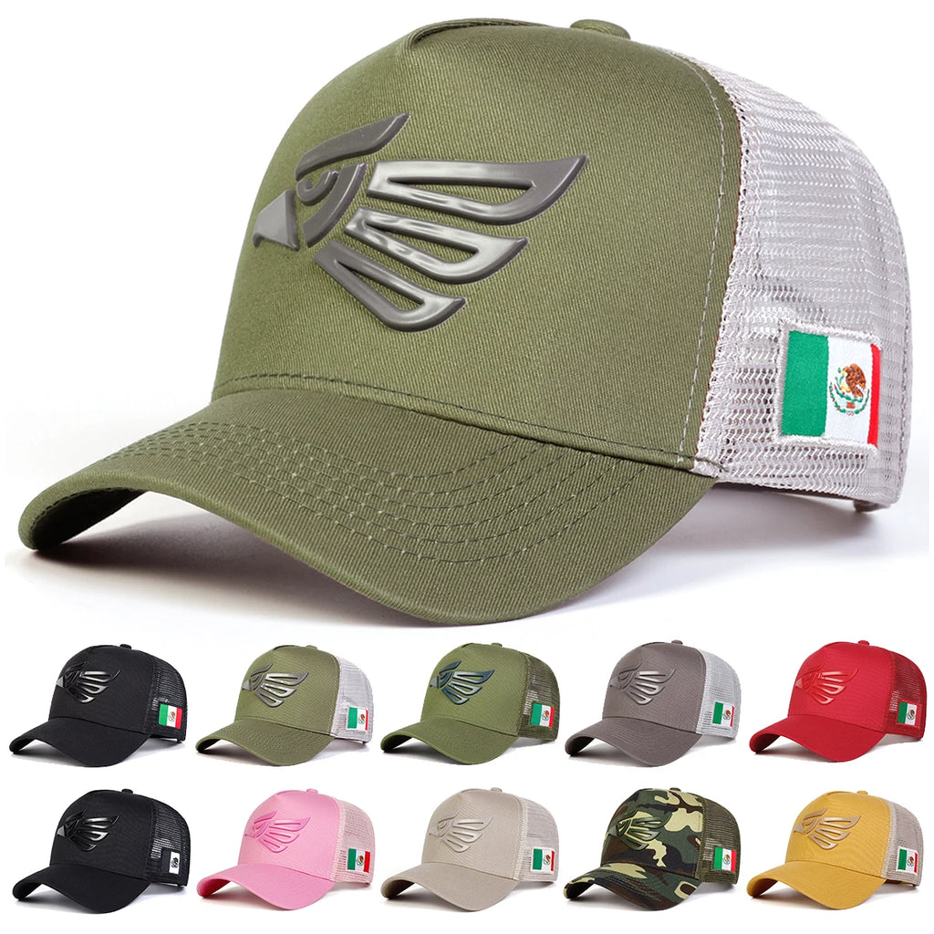 Unisex Mexican Eagle Label Baseball Net Caps Spring and Summer Outdoor Adjustable Casual Hats Hip Hop Hat Sunscreen Hat