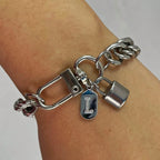 1 Pc Silver Oval Bracelet With A-Z26 Letter Necklace, Unique And Exquisite Style, Suitable For Festivals And Daily Wear