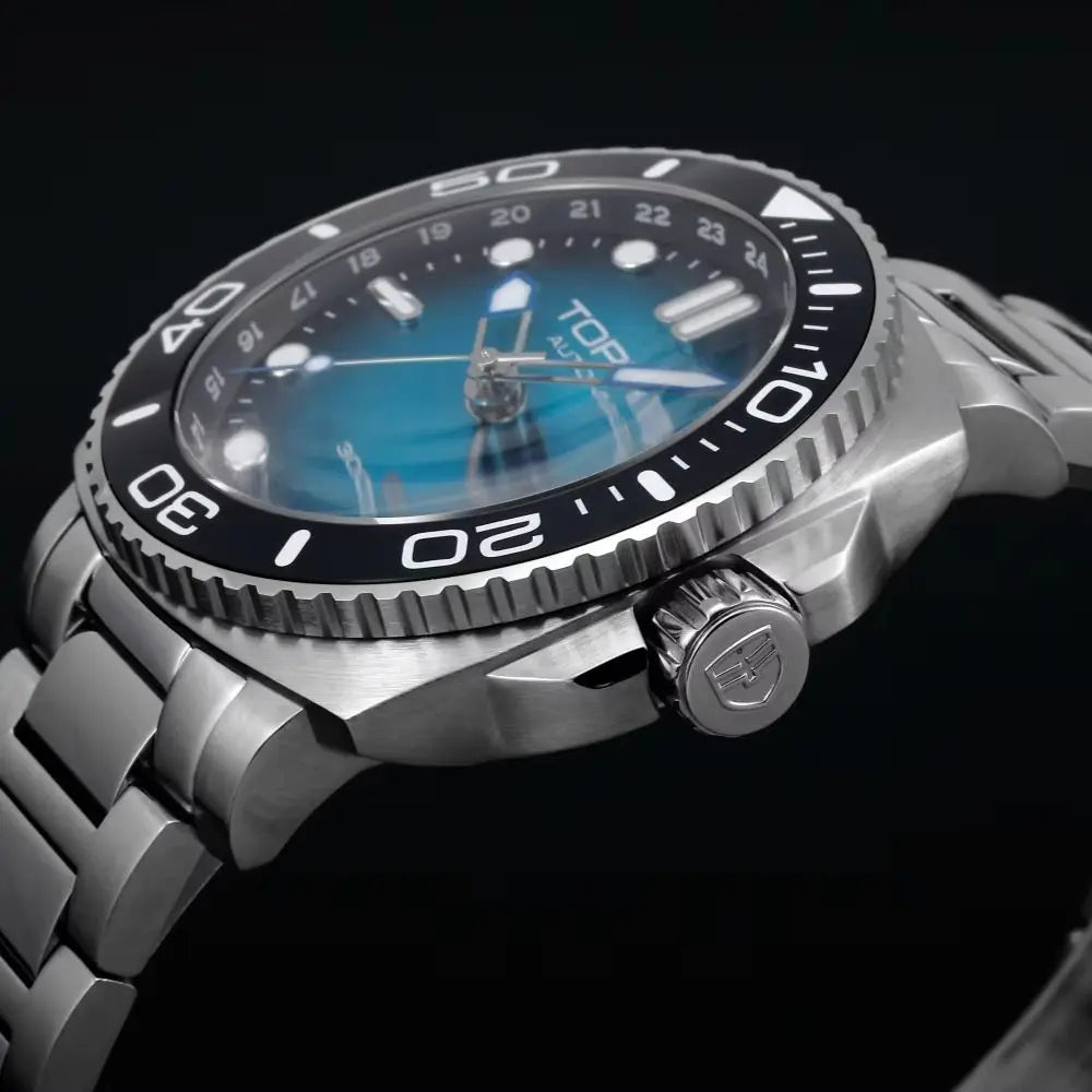 TOPHILL 43mm Men's Diving Watch NH34 GMT Automatic BGW9 C3 Luminous Quick Adjust Bracelet 300M Waterproof Sapphire Luxury TD012G