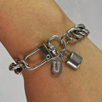 1 Pc Silver Oval Bracelet With A-Z26 Letter Necklace, Unique And Exquisite Style, Suitable For Festivals And Daily Wear