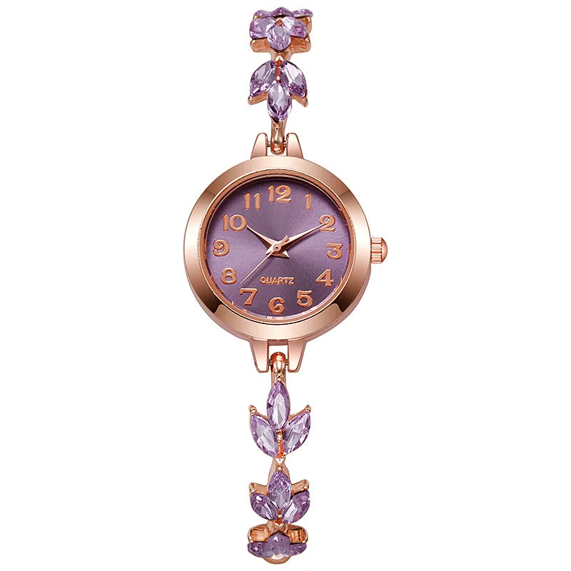 Elegant Women Watches Luxury Rhinestone Bracelet Bracelet Quartz Watch Reloj Mujer Girls Clock Gift（Without Box）