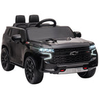 12V Kids Ride on Electric Car with Parent Remote Control Suspension LED Lights Music Player for Kids Black