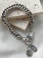 1 Pc Silver Oval Bracelet With A-Z26 Letter Necklace, Unique And Exquisite Style, Suitable For Festivals And Daily Wear