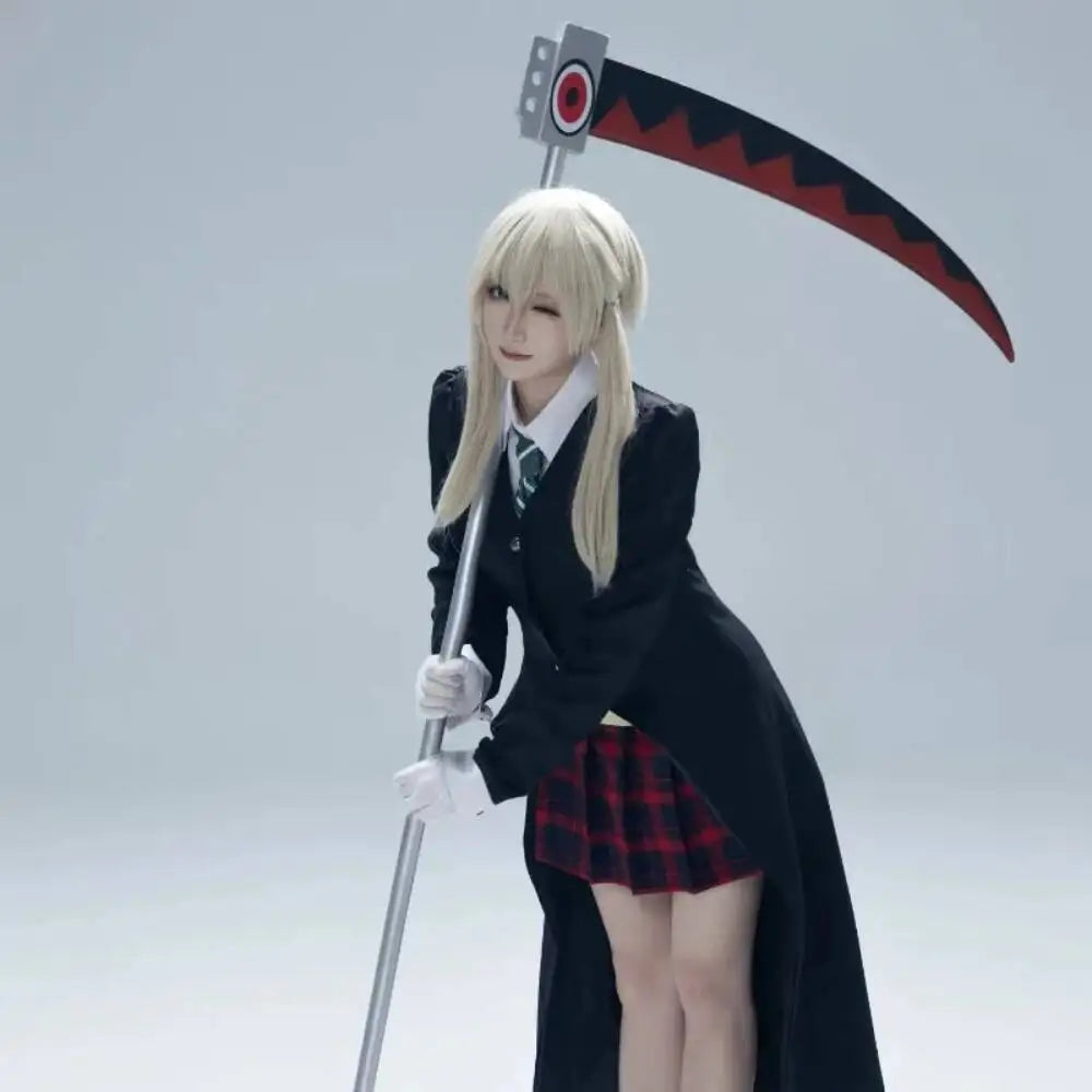 Maka Albarn Cosplay Costume Soul Eater MAKA Black Coat Combat Outfit Dress JK Sailor Uniform Shirt Wig Set For Women Comic Con