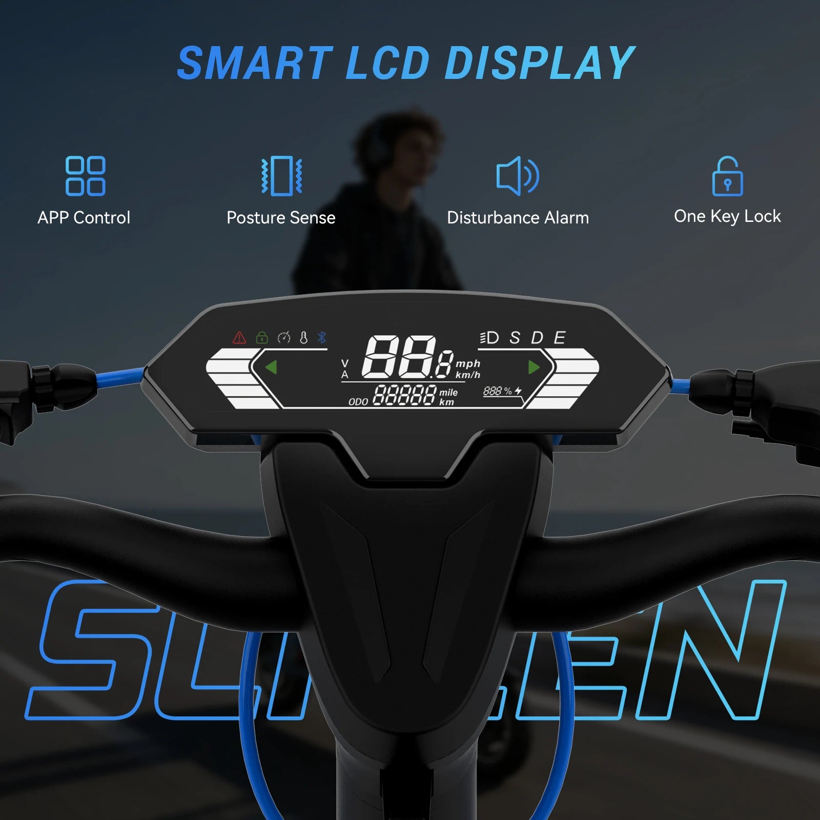 Kingsong Foldable Electric Scooter for Adults, 1000W Motor, 60V 14.5Ah Battery Long Range 50 Miles E-Scooter 31MPH Fast Speed, 10" Air Tires, High Power Commuter Scooter