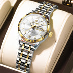 POEDAGAR Luxury Fashion Woman Watch Luminous Waterproof Stainless Steel Ladies Wristwatch Quartz Week Date Elegant Woman's Watches Male Reloj