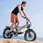 Cybervelo 20” Fat Tire 48V 40AH Waterproof Automotive Super Battery Max Speed 30+MPH Ultra Long Range 150 Miles Off Road Commuter High Speed Ebike EK6 Max
