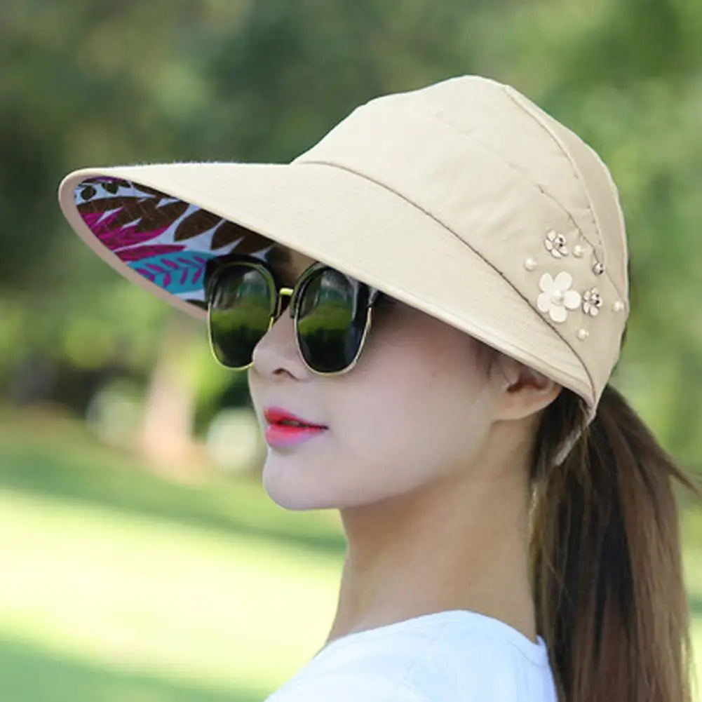 Fashion, Ladies, Summer Vacation, Wide Brim Foldable Sun Hat, UV Protection, Beach Sun Hat, Casual Hat