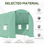 7x7x15 Walk-in Tunnel Greenhouse, Roll-Up Door, Windows, PE Cover, Ideal for Plant Growing in Backyard Garden