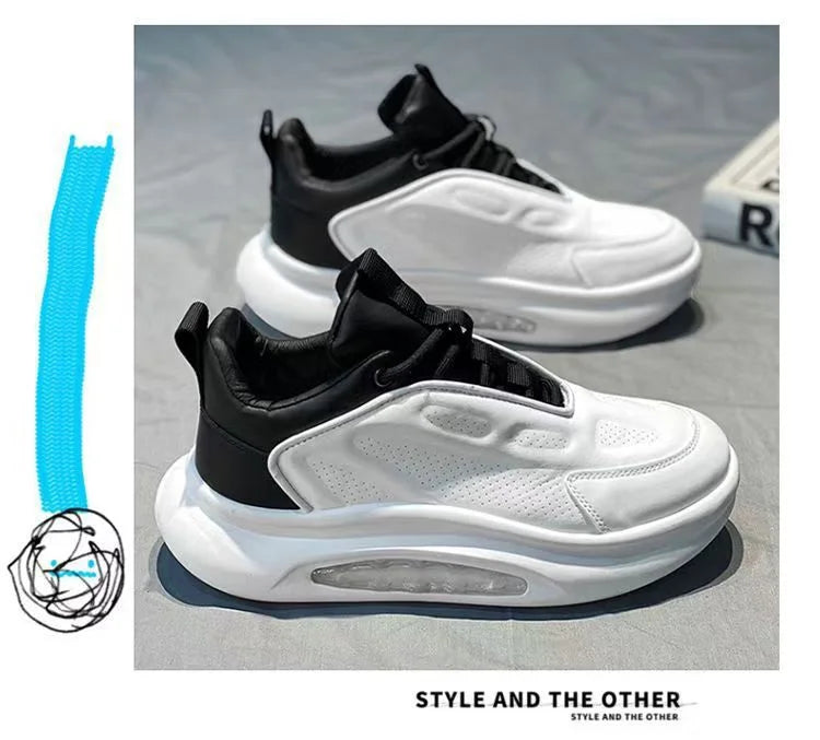Men's shoes for summer and spring. Men's style, versatile, thick sole, heightening, breathable. Sports air cushion, shock absorp