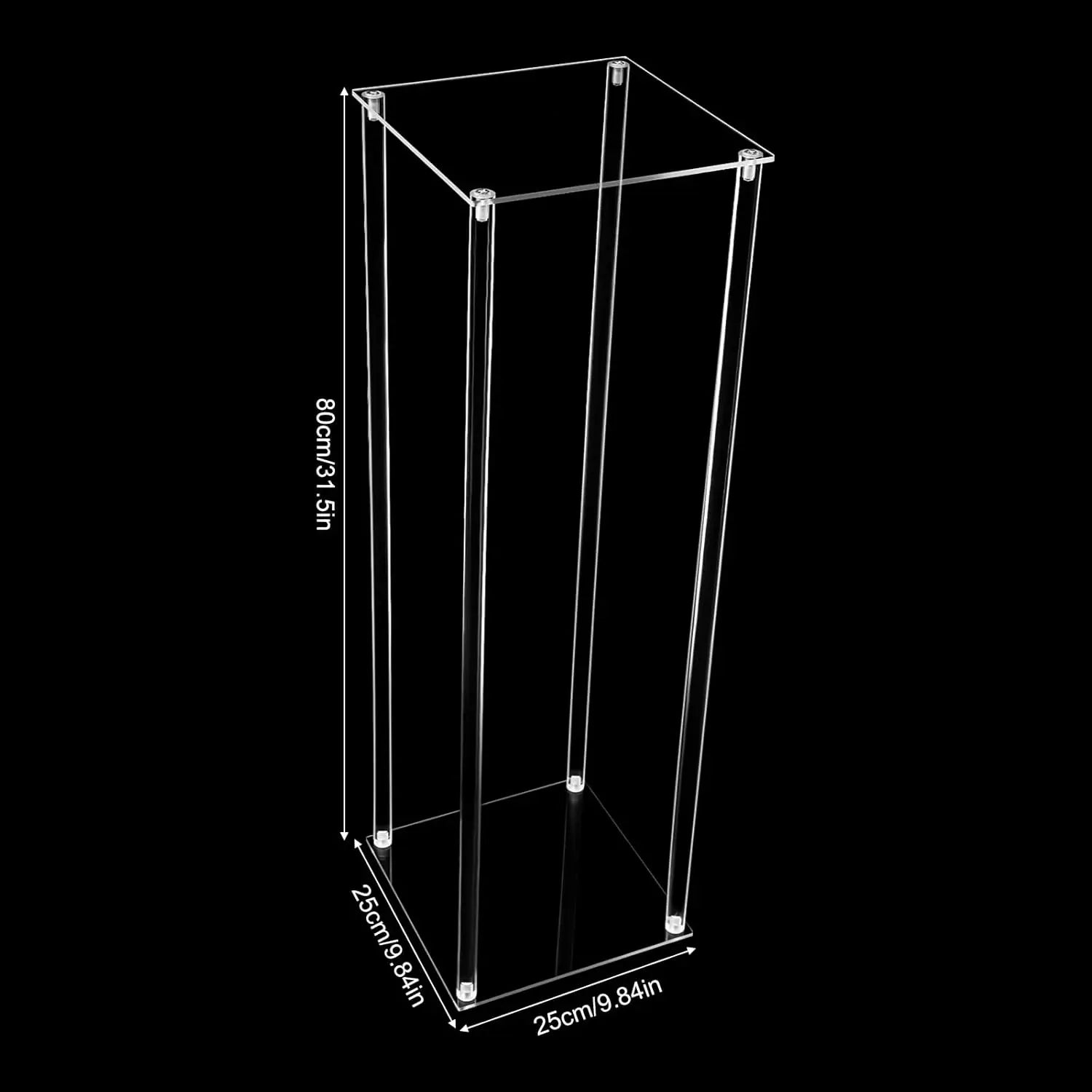 10PCS, 80 cm Wedding Flower Stands Acrylic Wedding Decoration for Tables Bouquet Vase Columns Flower Vase Rectangular Floor Vase