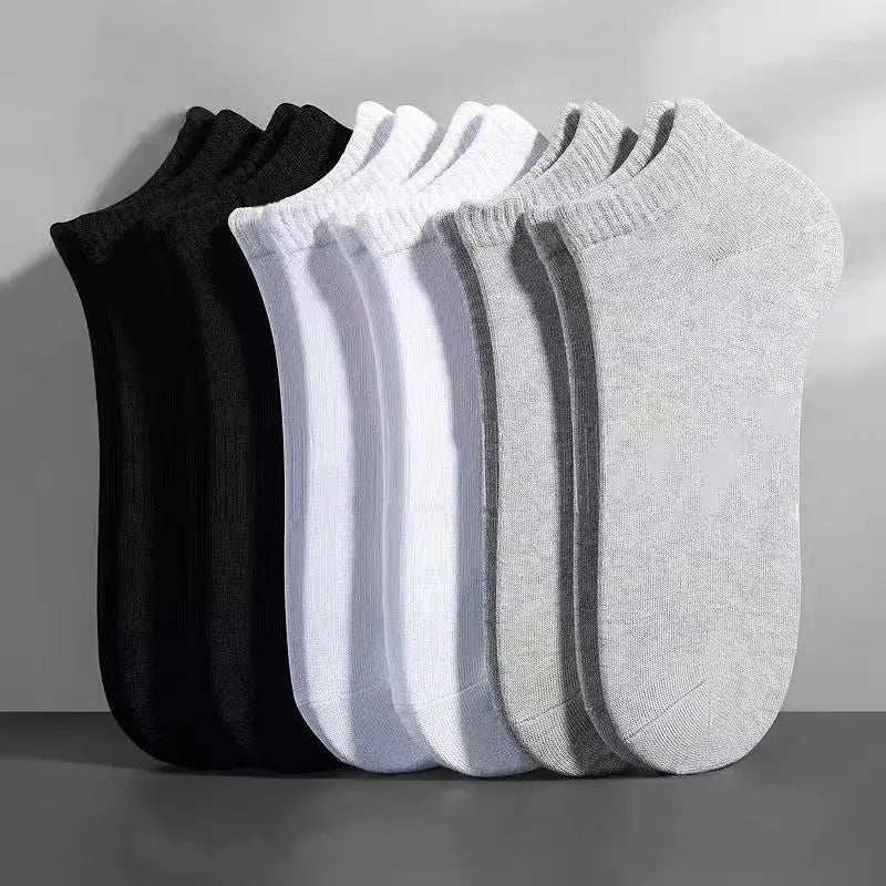 5 Pairs Women's Summer No-Show Socks - Breathable Cotton Low-Cut Socks, 3 Solid Colors for Effortless Outfits & Cool Comfort