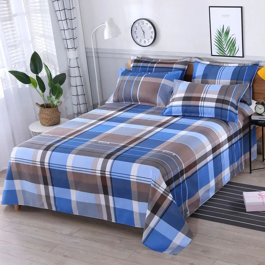 3pcs/Set Home Textile Bed Sheet Set with Pillowcases Cotton Material Lovers Room Bedding Room Flat Sheet