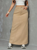 Jeanoix Raw Hem Denim Skirt
