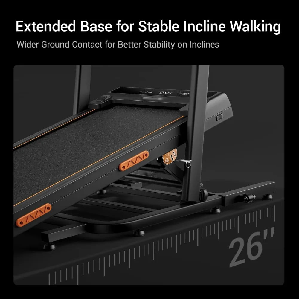 Walking Pad Treadmills: Dual Handle, Stair Mode, LED Display, Quiet 3.0HP, 7-Layer Shock, 400lbs