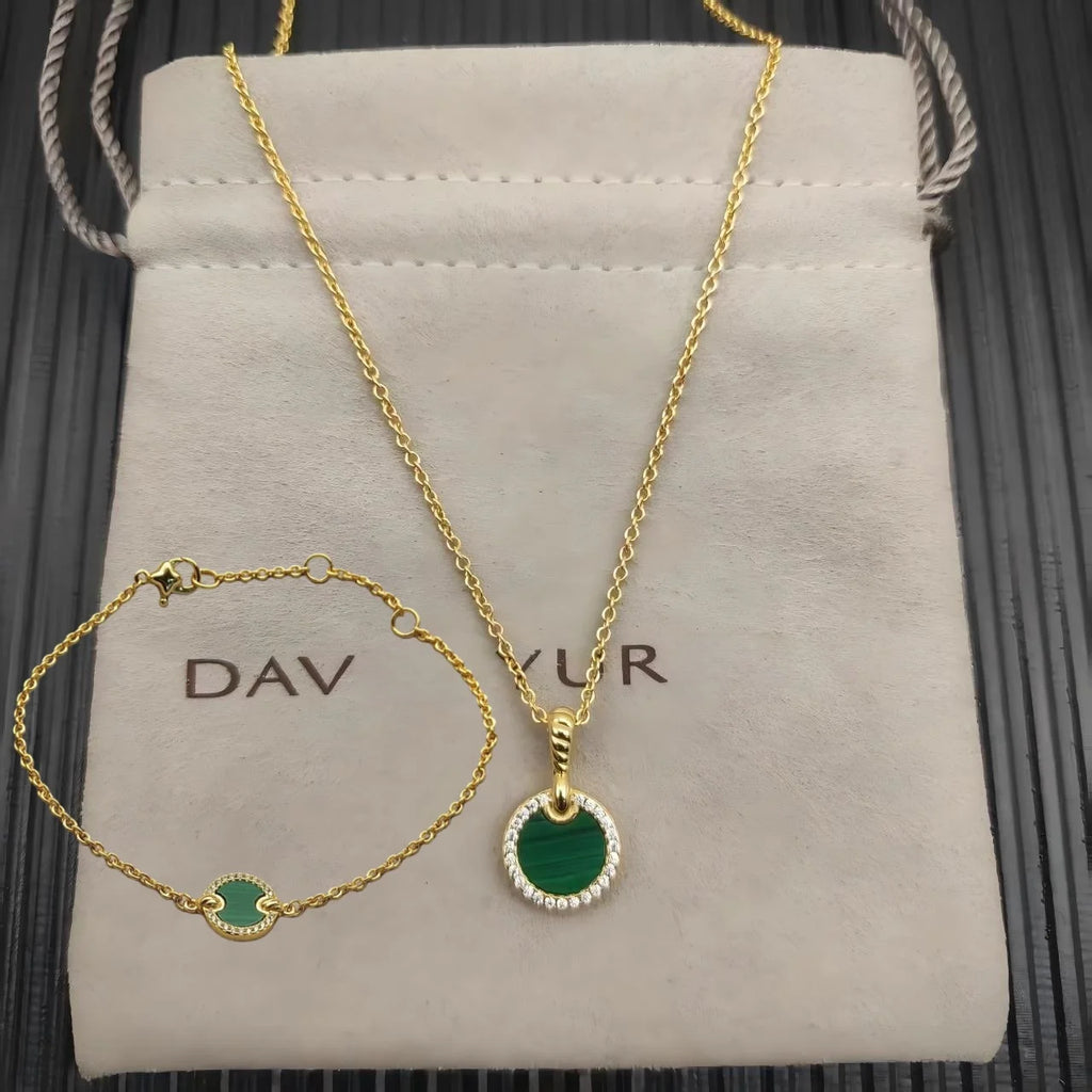 2025 New High-Quality Christmas Elegant and Simple Gold-Plated Round Bracelets and Necklaces Set - Valentine's Day Gift