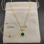 2025 New High-Quality Christmas Elegant and Simple Gold-Plated Round Bracelets and Necklaces Set - Valentine's Day Gift