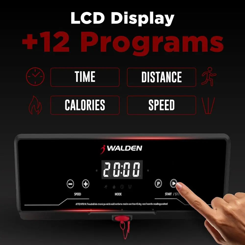 Portable Folding Electric Treadmill - LCD Display, 6.2mph Adjustable Speed