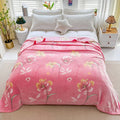 1pc Floral Style Warm Bedspread Fleece Blanket Plaid Travel Shawl Sofa Nap Blankets Home Bedsheet Manta