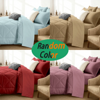 5/7 Piece Solid Color Bed Comforter Set Queen, Creative Geometric Pattern Design, Soft And Comfortable Summer Bedding Set