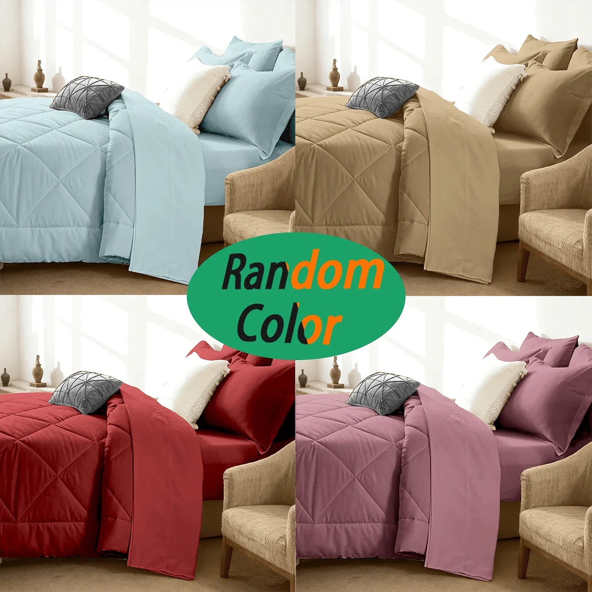 5/7 Piece Solid Color Bed Comforter Set Queen, Creative Geometric Pattern Design, Soft And Comfortable Summer Bedding Set