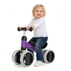 Toddler Balance Bike 10-24 Months | 4-Wheel No-Pedal Ride On Toy with 135° Steering,Anti-Rollover, Lightweight 3.3lbs, Silent Wheels for Baby Boys Girls