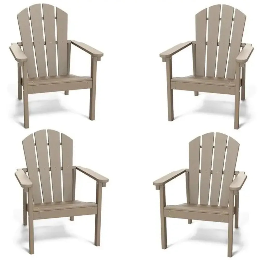 Adirondack Chair Set of 4, All Weather HDPE Fire Pit Chairs, Oversized Plastic Adirondack Chair for Outdoor,, Customized