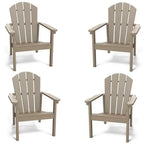 Adirondack Chair Set of 4, All Weather HDPE Fire Pit Chairs, Oversized Plastic Adirondack Chair for Outdoor,, Customized