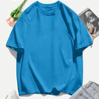 Short Sleeve T-shirt Minimalist Solid Plain Cotton O Neck Oversized Loose Sport Daily Women Summer All Season