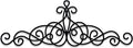 15.7x5.5 Inch Rustic Metal Scroll Wall Art Black Wrought Iron Decor for Living Room Bedroom Doorway Long Narrow Hanging Ornaments
