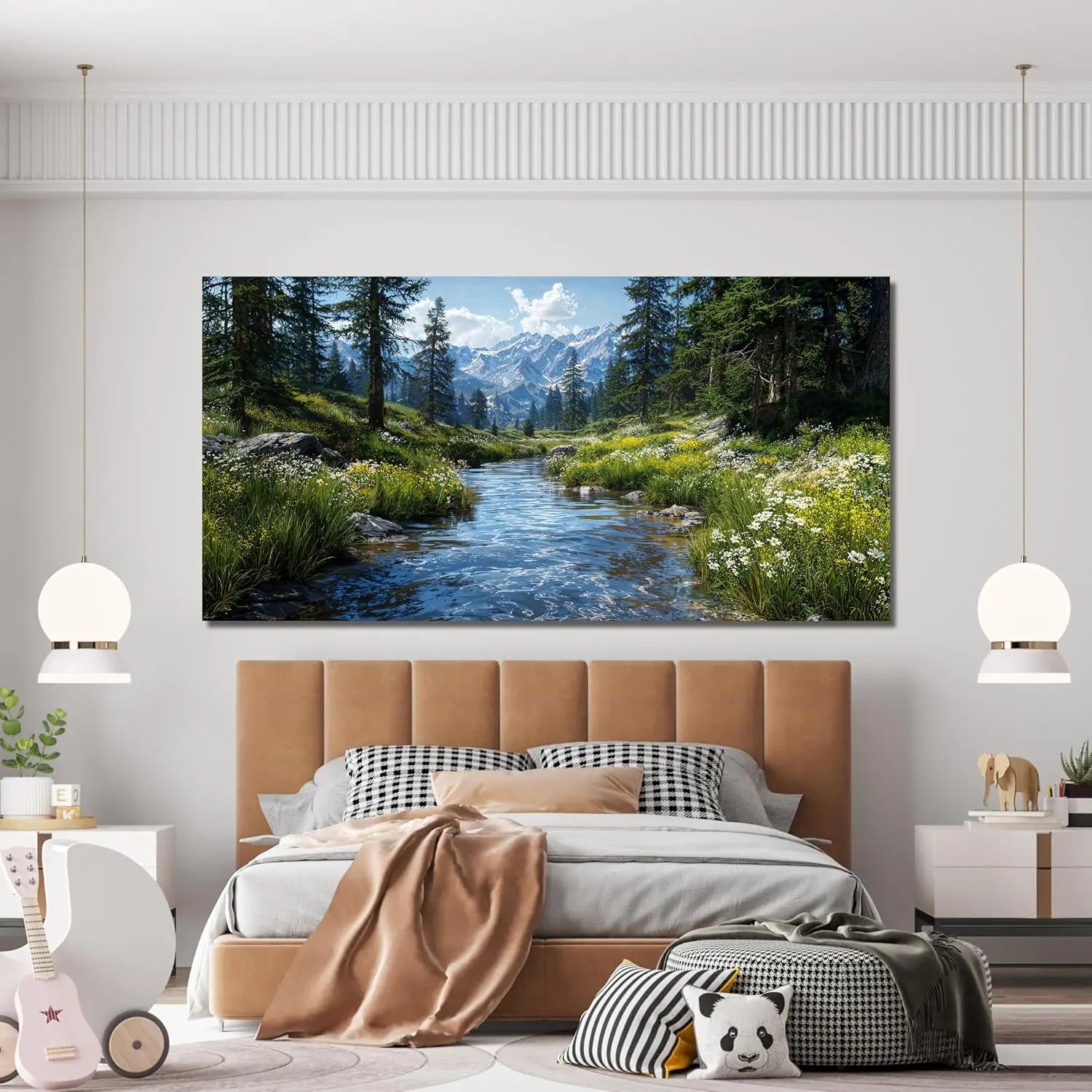 29 X 58 Inch Oversized Green Natural Landscape Canvas Wall Art Prints, Large Nature Scenery Wall Decor for Living Room Bedroom Kitchen Office Indoor Home Display