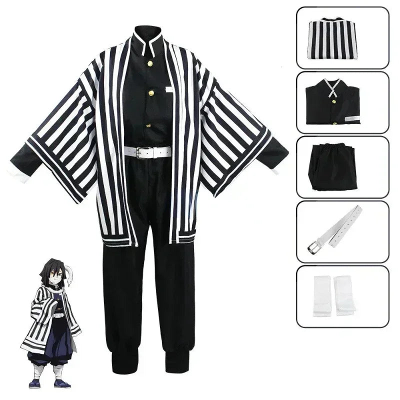 Anime Kimetsu No Yaiba Iguro Obanai Kimono Uniform Anime Wig Cosplay Costume Halloween Party
