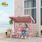 2-Person Pink Outdoor Swing Chair with Adjustable Seat and Safety Belt for Patio, Porch, or Garden