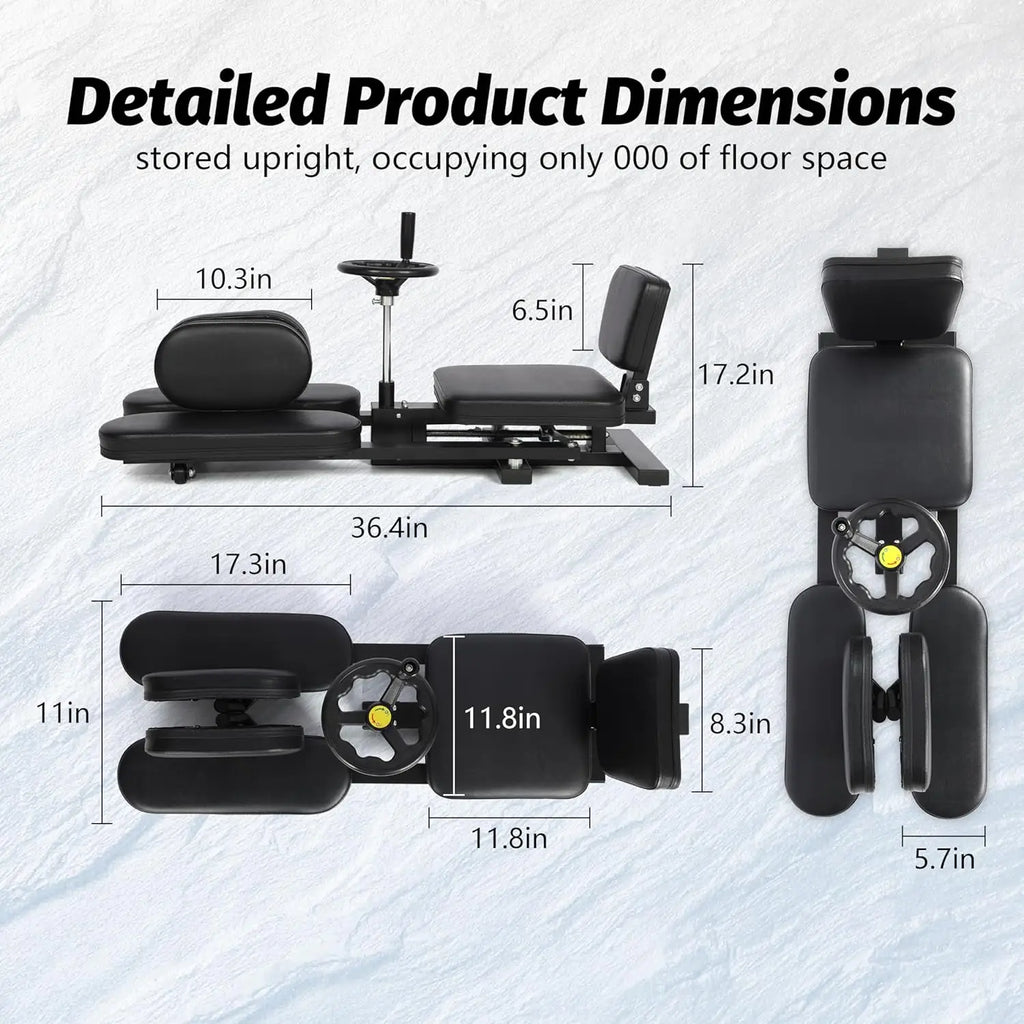 Heavy - Duty Steel Leg Stretcher in Black, 300LBS Capacity, for Home Flexibility Training