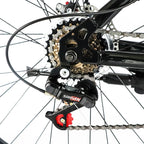 26 Inch 21 Speed Red Black Explorer Mountain Bike High Carbon Steel Frame Shock Absorbing Front Fork Mechanical Disc Brake MTB