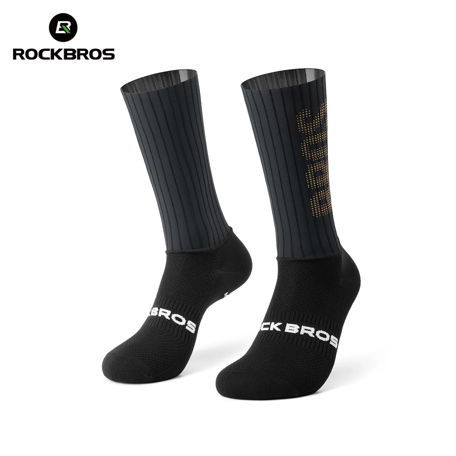 ROCKBROS Cycling Aero Socks Lightweight Elastic Breathable Socks Non-slip Shock Absorption Odorless Anti-bacterial Cycling Socks