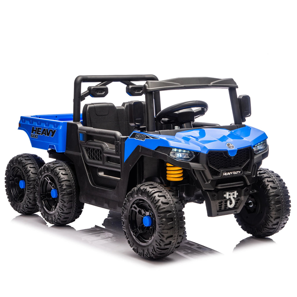 24V 400W Kids Ride on Electric Tractor with Parent Remote Control Suspension Bluetooth Music 1.86-3.11MPH for Kids Blue