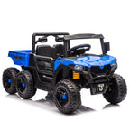 24V 400W Kids Ride on Electric Tractor with Parent Remote Control Suspension Bluetooth Music 1.86-3.11MPH for Kids Blue
