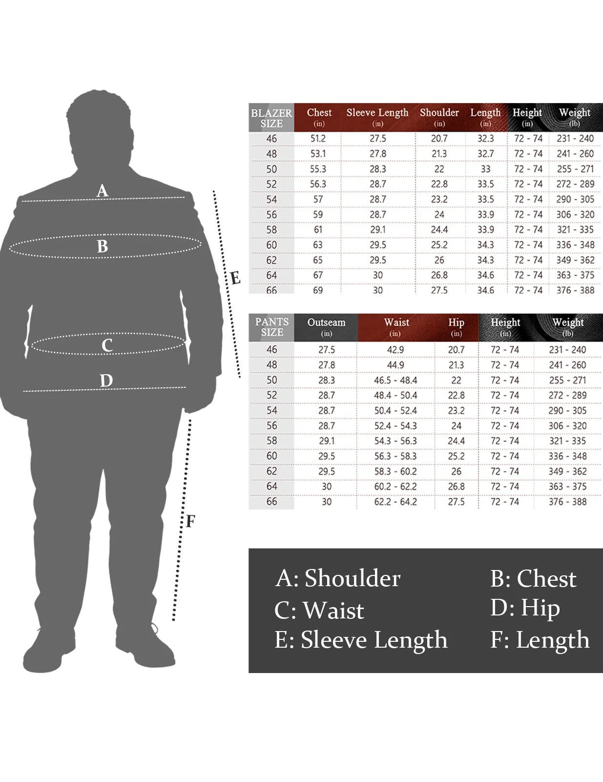 Men's Big & Tall 2-Piece Suit Set - Single Button for Wedding