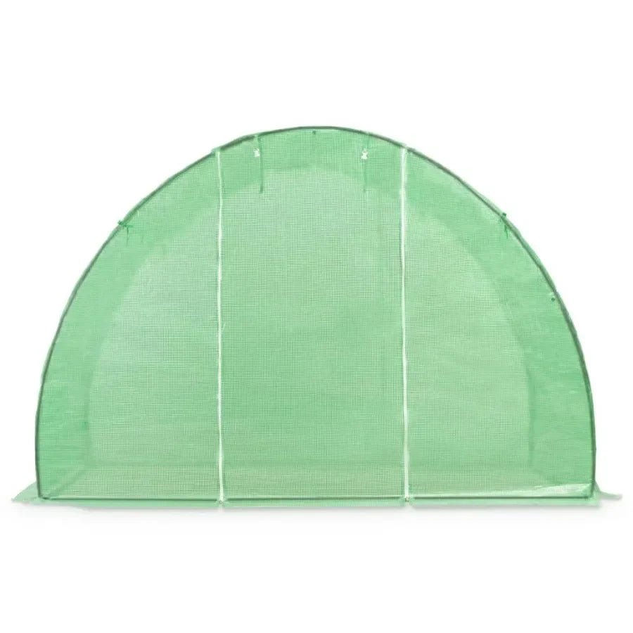 Greenhouse application, PE mesh fabric in green color with galvanized steel frame, 48.4 sq ft coverage, UV-resistant and durabl