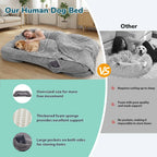Portable Human Dog Bed Washable Large Size Non Slip Bottom Comfortable Plush Giant Size Dog Bed with Blanket and Pocket for Home