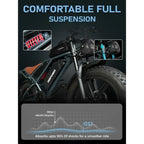 High-Power Electric Dirt Bike for Adults: 1500W Peak Motor, Up to 30MPH, 35-50 Mile Range, Dual Suspension, 20 Tires, 960Wh Batt