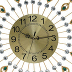 Wall Clock, 26.4" Peacock Wall Clock, Wall Mounted Decorative Clocks Gold, Modern 3D Clocks , Large Round Metal Silent Non-Ticking, for Living Room Decor