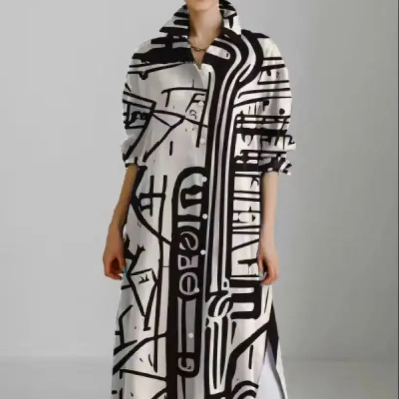 Plus size red and white geometric abstract print sleeveless maxi dress; single side bow waist cinching side slit flared hem vacation maxi dress