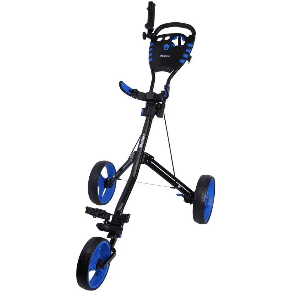 Collapsible Lightweight 3-Wheel Cart with Push/Pull Function, Foot Brake, Umbrella and Drink Holders
