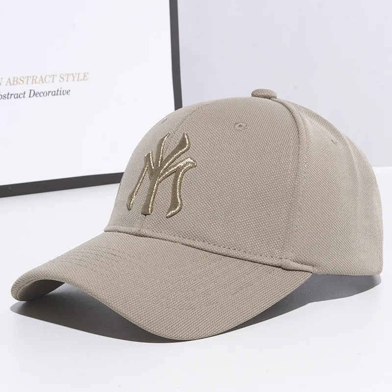 Hat Women's Deepened Hardtop Baseball Cap Korean Letter Embroidery Sunscreen Couple Cap