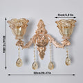 Luxury Gold Crystal Glass Wall Sconce with Flower Lampshade for Entrance Bedroom Hallway Decorative Lighting