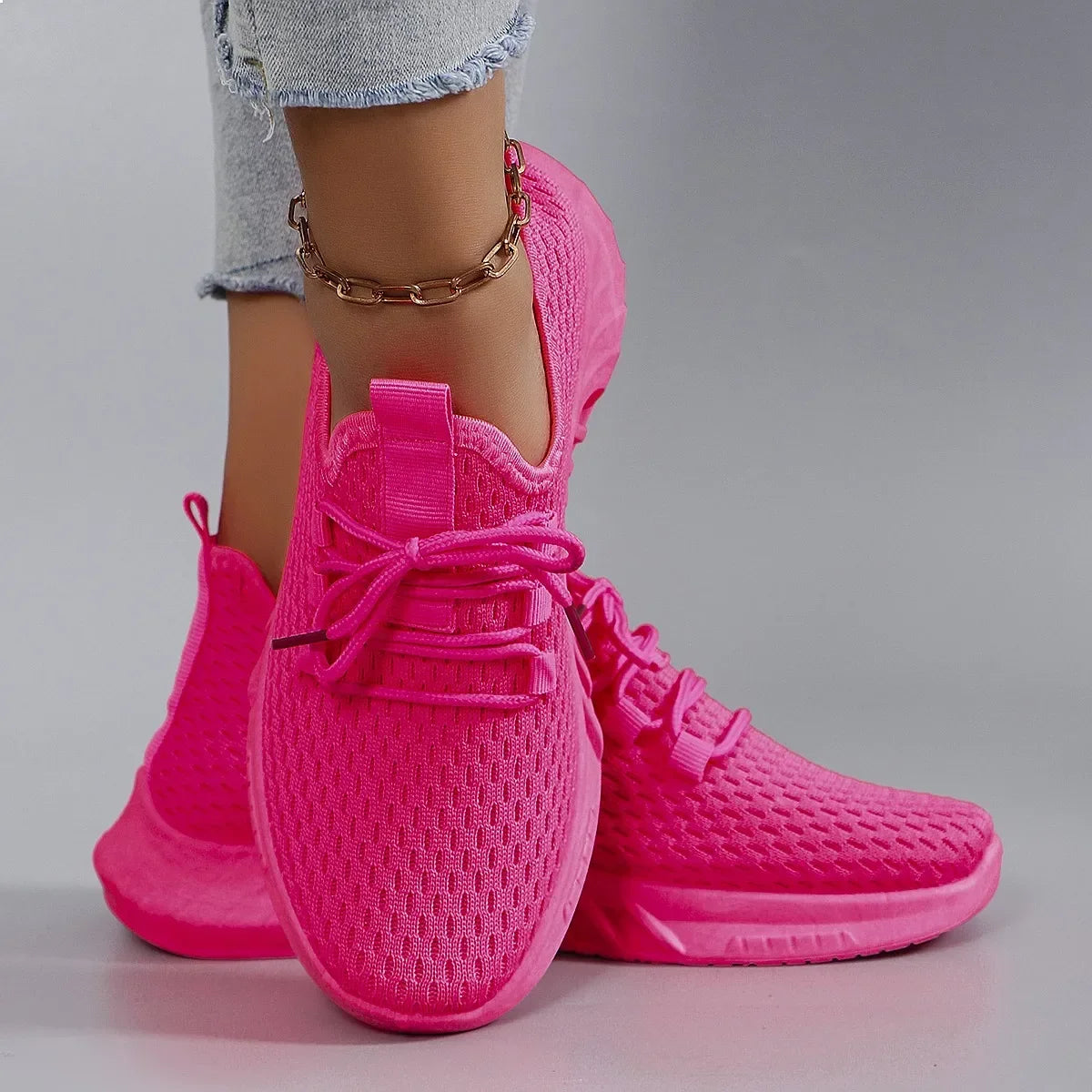 Women's Breathable Mesh Flat Shoes Casual Sports Sneakers Summer Walking Shoes Clearance Free Shipping
