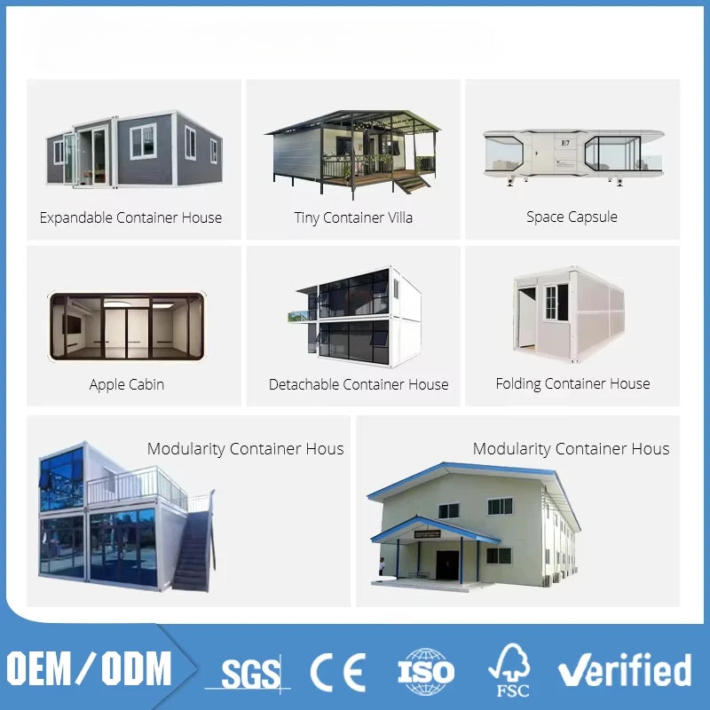 Prefab Tiny Homes 20ft 40ft Expandable Container House Customized Prefab House Garden Rooms Folding Room Sheds Warehouse Barn